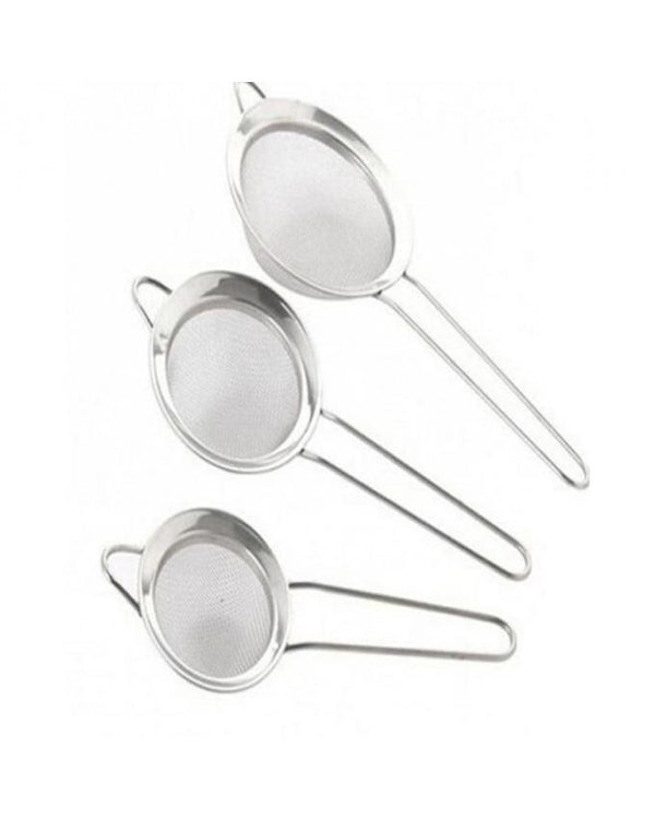 Pack of 3 - Steel Mesh Tea Strainer - Silver