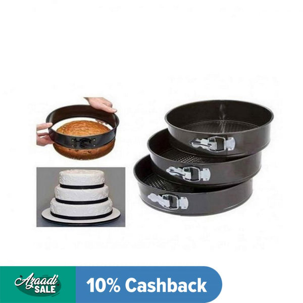 Pack Of 3 Non-Stick Round Shaped Cake Baking Pan Set