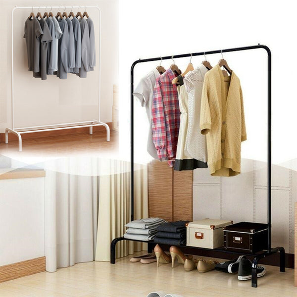Single Pole Bedroom Clothes Rack - Floor Folding Indoor Drying Hanger