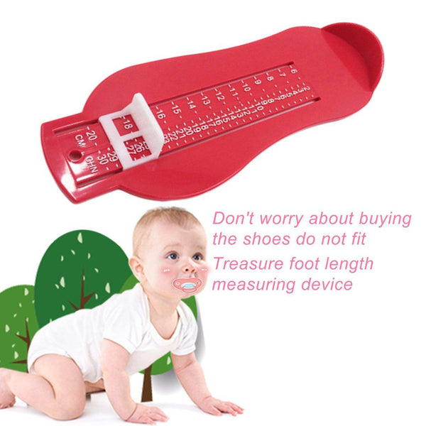 Kids Foot Measure Tool Shoes Helper Baby Measuring Ruler Gauge Device - Red