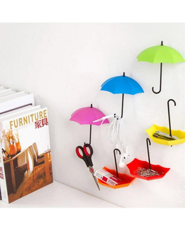 Pack of 3 - Umbrella Shape Wall Hook - Multicolor