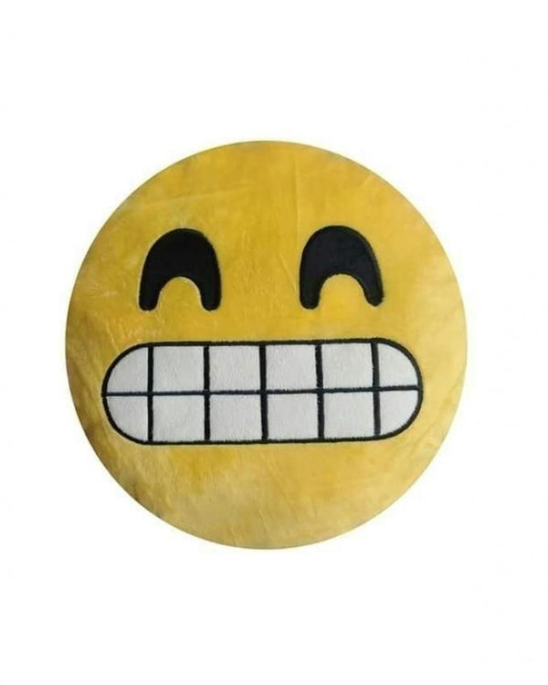 Grimacing Emoji Cushion - Yellow