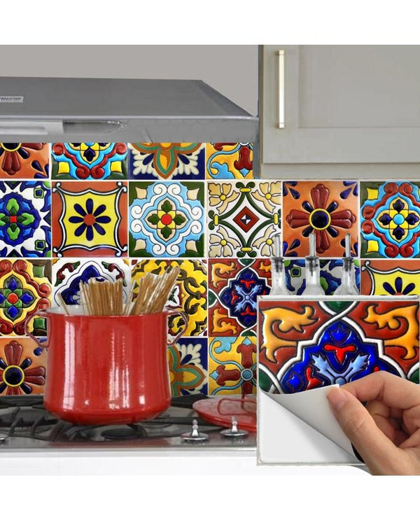 Pack of 36 - 3D Embossed Truck Art Themed Tiles Stickers