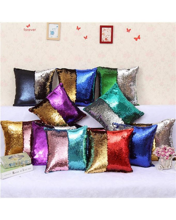 Pack of 10 - Reversible Mermaid Magic Pillow With Filling - Multicolor