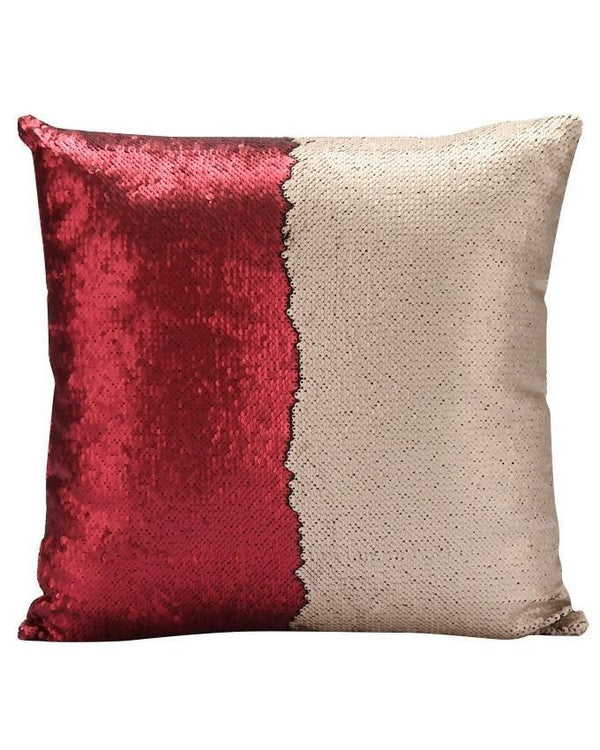 Reversible Mermaid Magic Pillow Without Filling - Red & Golden