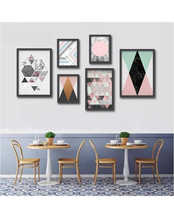 Set of 6 - Picture Frames - Black