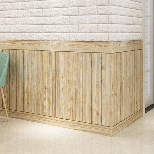 Pack of 2 - 3D Wood Look Wall Sticker Wallpaper Panels