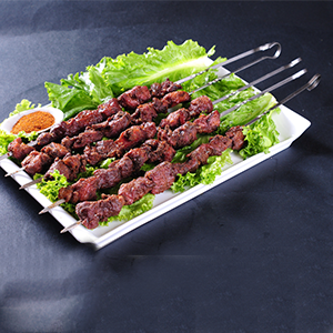 Pk 6 BBQ Grill Skewer Heavy Stainless Sticks