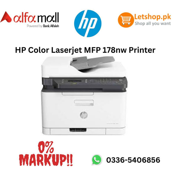 HP Color Laser MFP 178NW Wireless Printer (4ZB96A) | On Installment