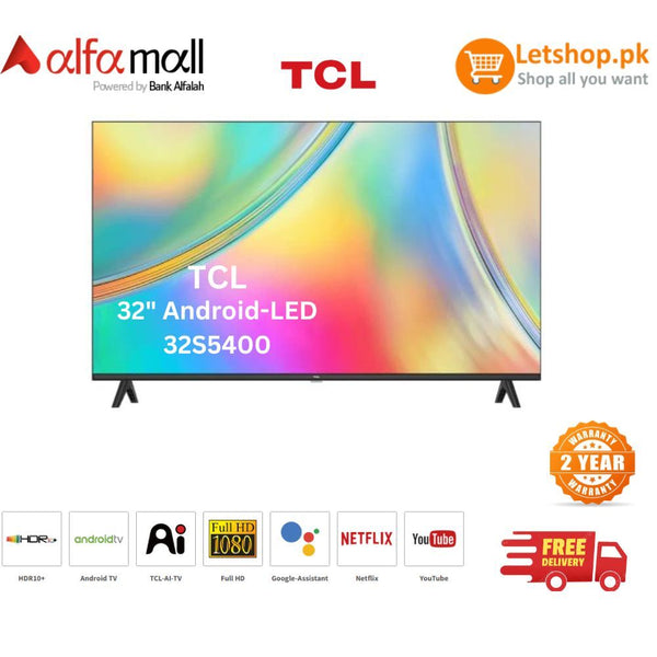 TCL 32 Inches Android TV 32" S5400 Smart Android TV| on Installments