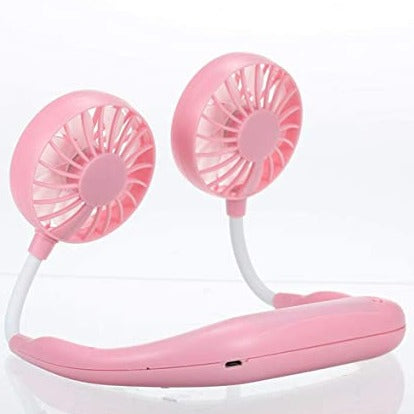 Hands Free Portable Neck Fan - Rechargeable Mini USB Personal Fan Battery Operated with 3 Level Air Flow, Home Office Travel Indoor Outdoor