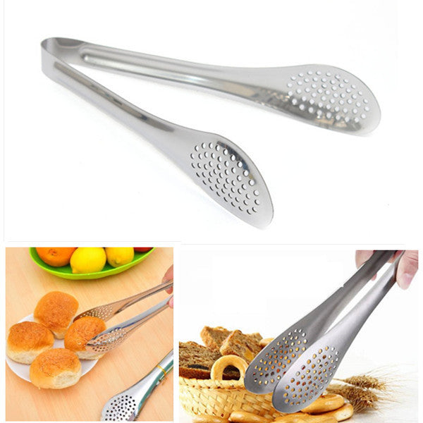 Stainless Steel Food Serving Tong with Mesh Holes - Pegion