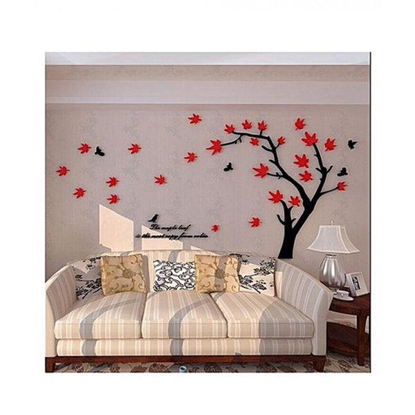 Acrylic Tree Shaped Sticker - Red, Acrylic Sticker