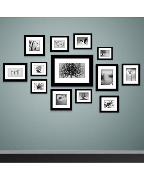 Pack of 13 - Assorted Picture Frames - Black
