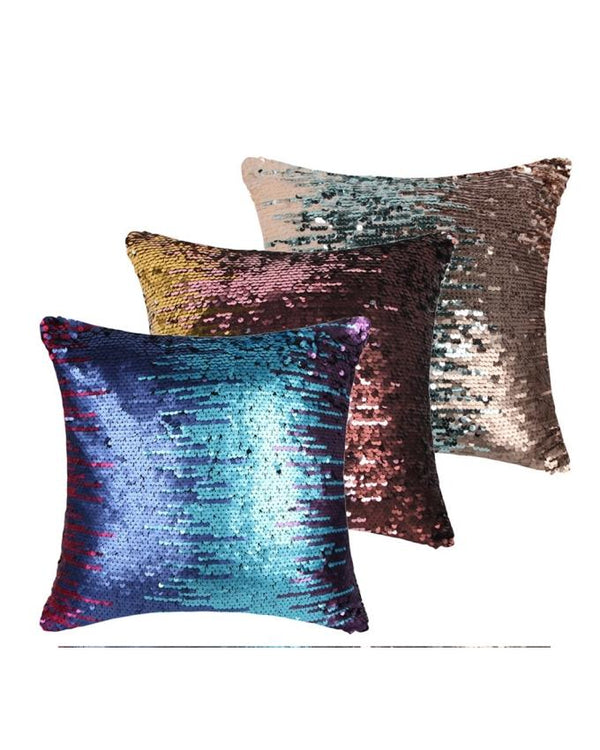 Pack of 3 - Reversible Mermaid Magic Pillow With Filling - Multicolor
