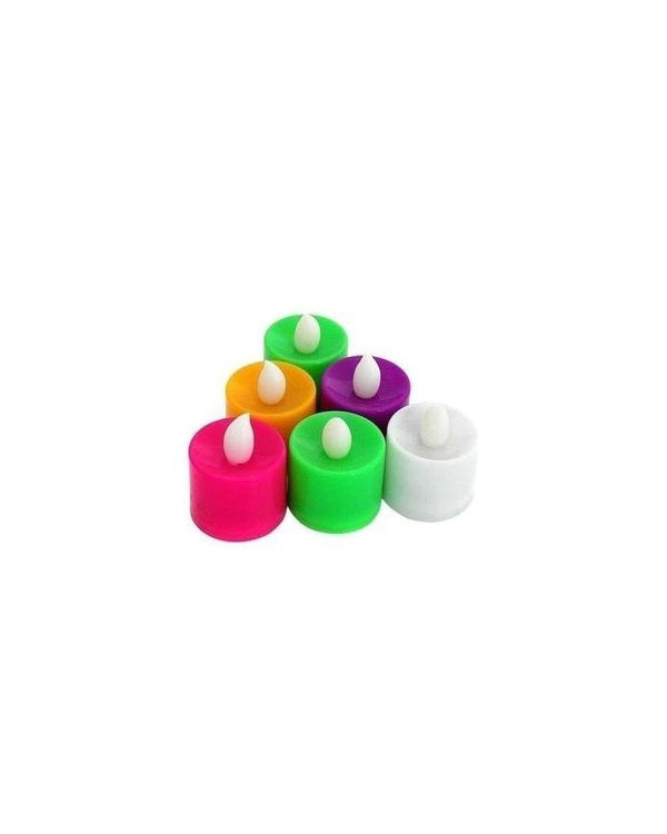 Pack of 12 - Tealight LED Candles - Multicolor