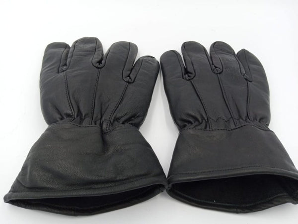 Mens Biker Gloves for Bike riding Real Leather Gloves Winter Fleece Lined Soft Comfy Cycle Driving Black Thermal Gloves