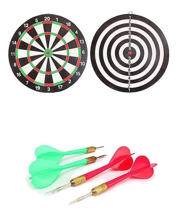 2 in 1 - Double Sided Dart Board Game with Darts