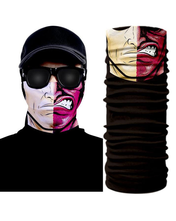 Two Face Design Tube Shaped Face Mask Bandana