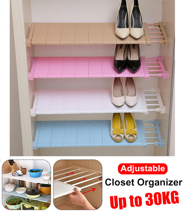 Adjustable Wall Mounted Shelf Divider Wardrobe Storage Organizer - Medium