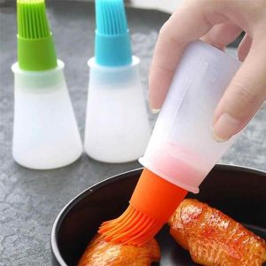 Silicone Cooking Oil Bottle with Basting Brush for Greasing