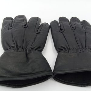 Mens Biker Gloves for Bike riding Real Leather Gloves Winter Fleece Lined Soft Comfy Cycle Driving Black Thermal Gloves