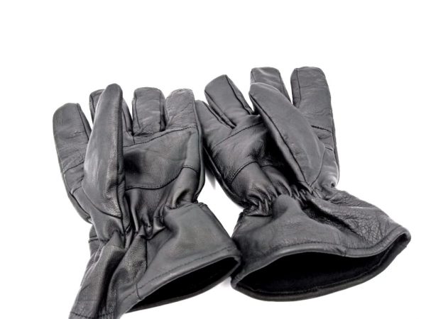 Mens Biker Gloves for Bike riding Real Leather Gloves Winter Fleece Lined Soft Comfy Cycle Driving Black Thermal Gloves